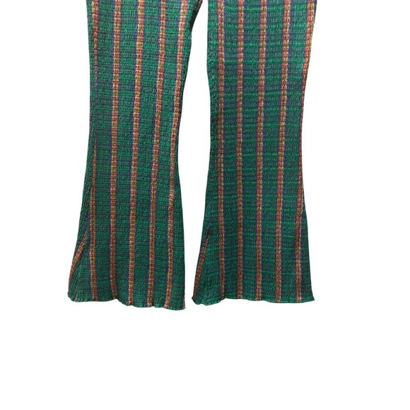 Free People Womens Fine Line Slim Striped Smocked Flare Pants Size L - Picture 8 of 11